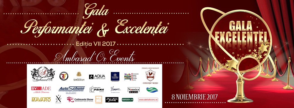 Adela Diaconu și Filip George premiază valorile la Gala Performanței & Excelenței 2017